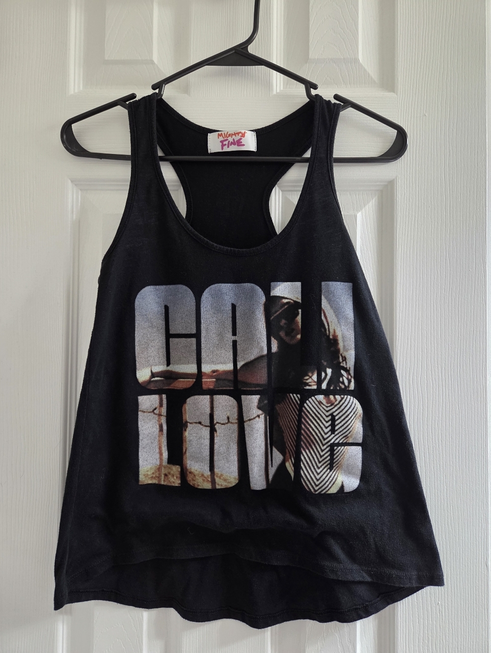 Mighty Fine Black Graphic Tank with Cali Photo Print